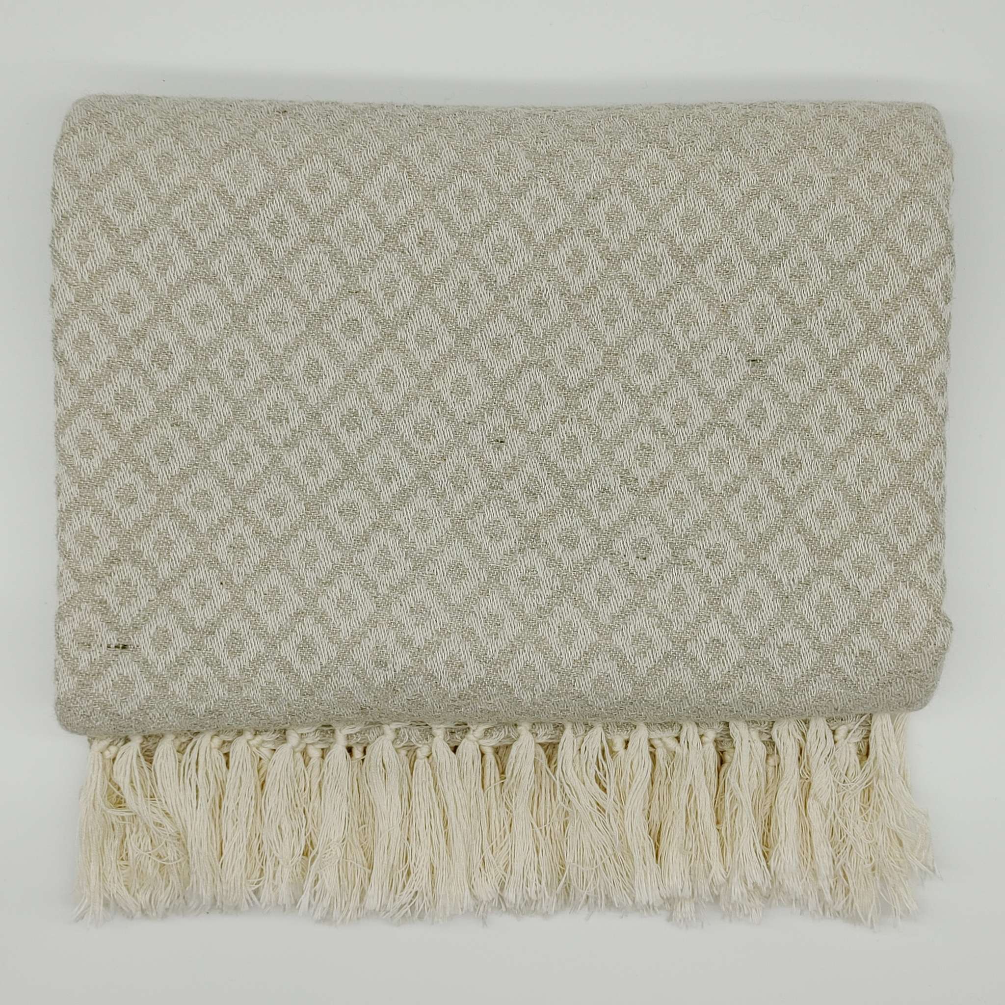 Alpaca-Cotton Throw - Jacquard Diamond