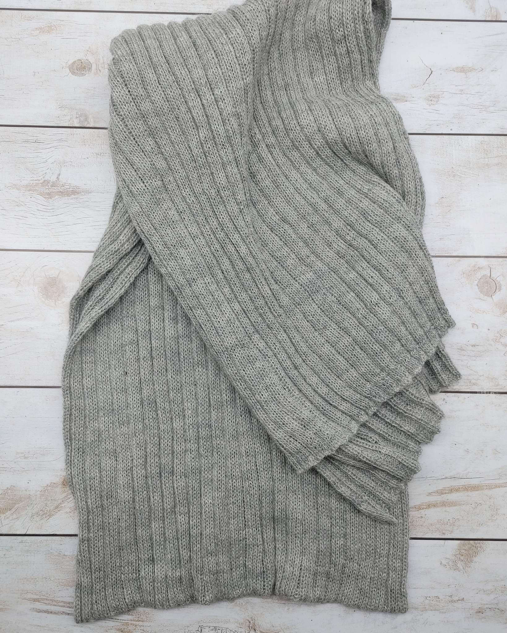 Rib Scarf Made From Alpaca Fibre Natural Colour Blends